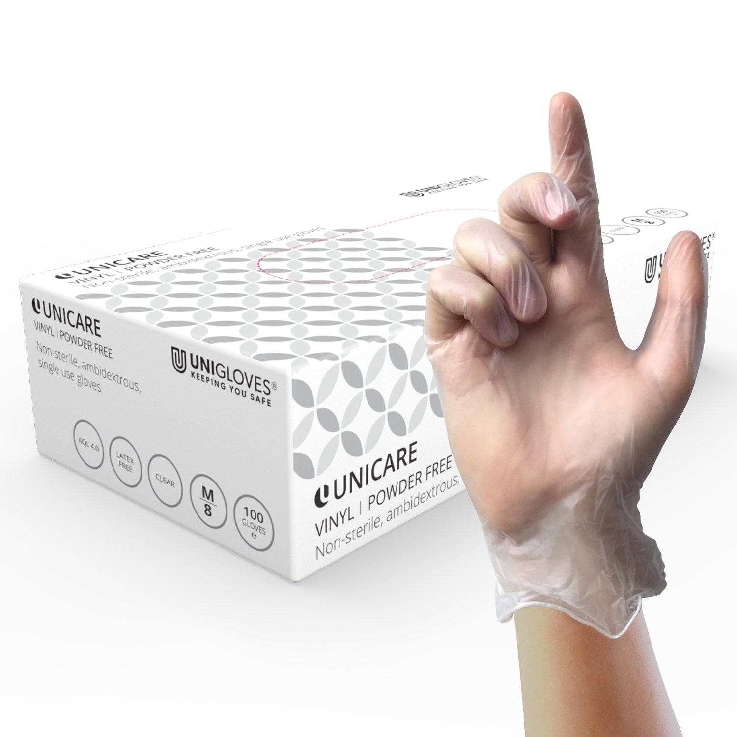 Unigloves Unicare Clear Vinyl – Large
