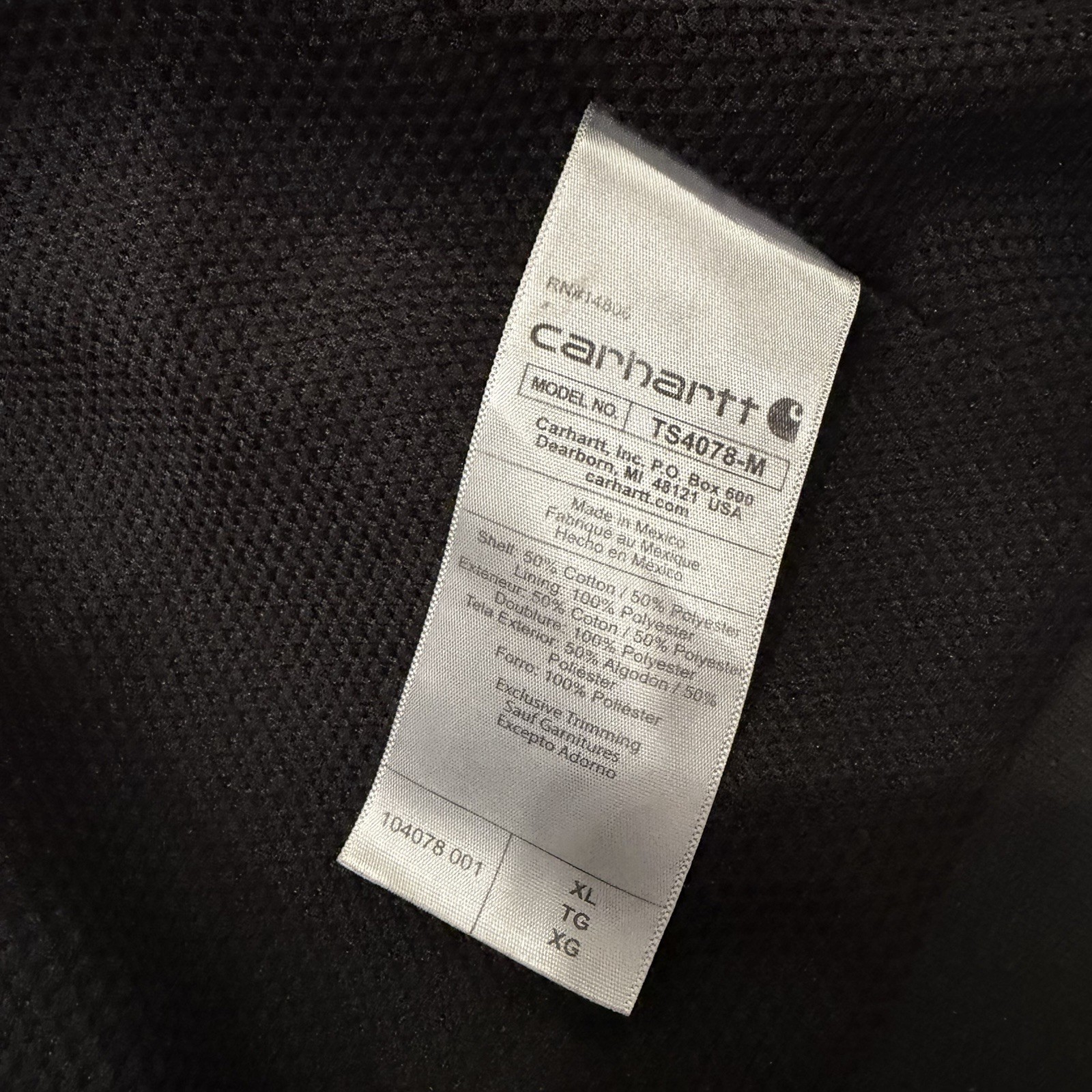 Carhartt Rain Defender Loose Fit Zip Hoodie XL Black Workwear Jacket thumbnail 6