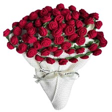 Tinkllicoy Finished Flower Bouquet Blanket, Crochet Rose Knitted Throw Blanke...