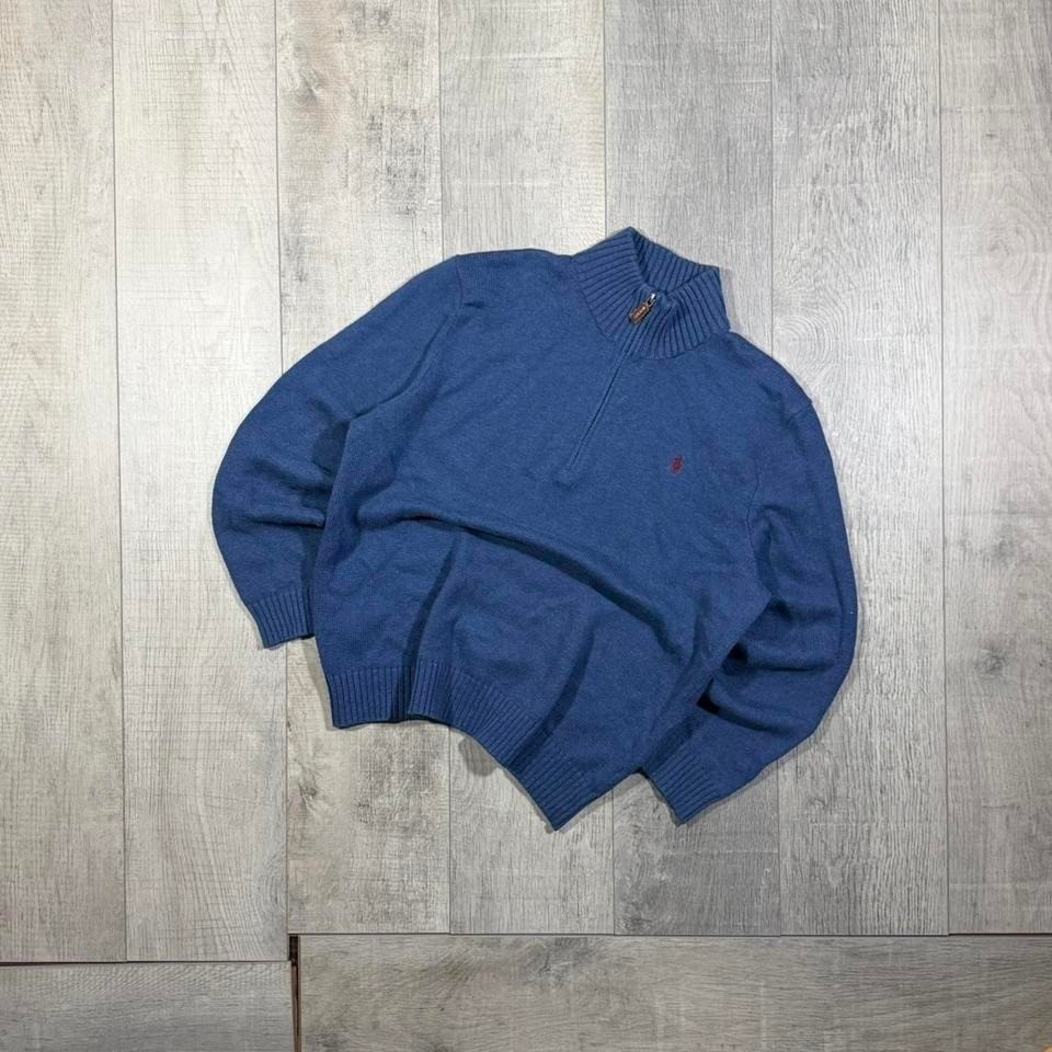 Vintage 2000s blue and red essential polo Ralph Lauren quarter zip sweatshirt