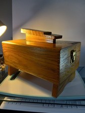 Vintage KIWI HandCrafted Shoe Groomer Oak Wood Shine Dovetail Box accessories