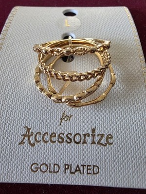 Accessoire 4er Set Ring vergoldet Größe Large neu mit Etikett