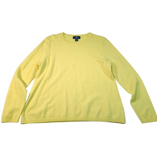 Lands' End 100% Cashmere Lot Of 4 Sweaters Women Size XLP Green Yellow Coral Blu - Picture 9 of 11