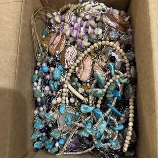 Huge Lot Stone Shell Etc Jewelry All Wearable! 4.4lbs! Nice Lot!!