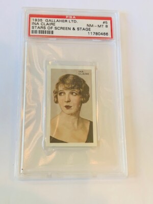 Gallaher Cigarette Tobacco Card 1935 Stars Screen Stage PSA 8 Ina Claire  Vienna