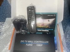 Spolehli 2x2 TV Video Wall Controller with Power Adapter and Remote contro1080P