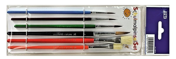 Pinsel-Set 6-Er-Set Pinsel Haarpinsel Nr. 2, 4, 6, 10 & Borstenpinsel Nr. 8, 12-image