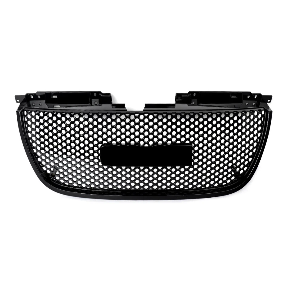 For GMC Yukon Denali 2007-2014 Glossy Black Round Hole Mesh Front Bumper Grille - Image 3 of 4