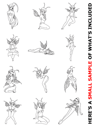 FAIRIES CLIPART-VECTOR CLIP ART-VINILO CORTTER IMÁGENES Y CAMISETA GRÁFICOS CD - Imagen 2 de 7
