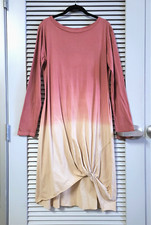 wine ombre knot detail midi dress XL