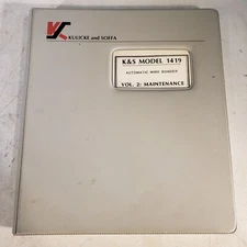 Kulicke And Soffa Model 1419 Automatic Wire Bonder Vol 2. Maintence Manual
