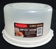 Rubbermaid CAKE SAVER Carrier Container #3900 Almond Bottom Clear Top USA 1983