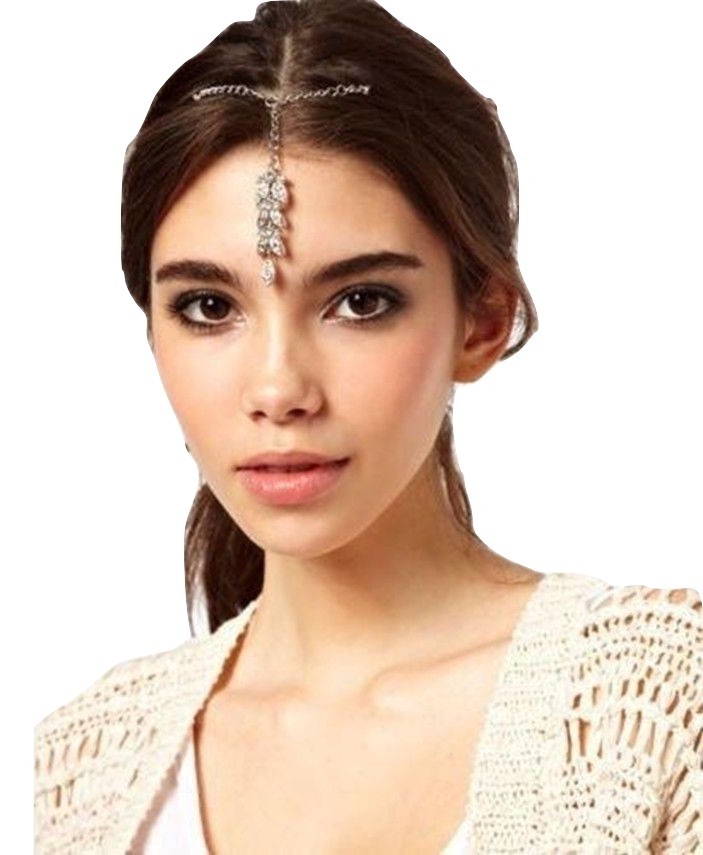 Vestido de novia Bindi Tikka con cuentas para el cabello circonita cúbica cristales de estrás boda