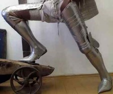 Medieval Greaves Leg Guard Costume Shoes Knight Armor 18 Guage Steel LARP Gothic