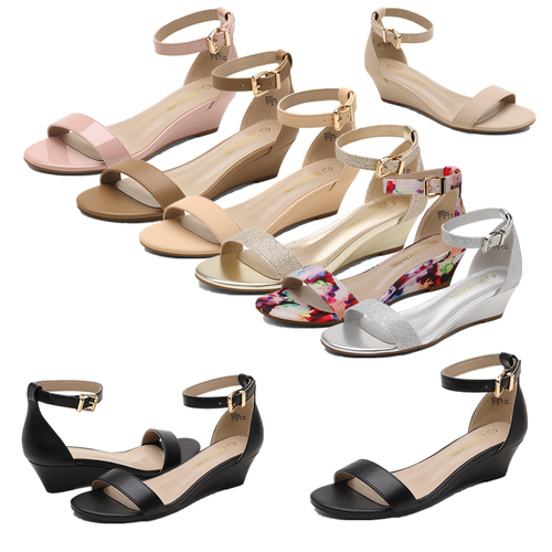 casual low wedge sandals