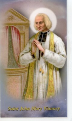 St. John Vianney - Relic Laminated Holy Card - Blessed by Pope Francis 