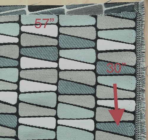 "Tessuto imbottitura tessuto uovo Abbeyshea Wallace Jacquard Robin's Egg 57"" largo x 30" - Foto 2 di 2