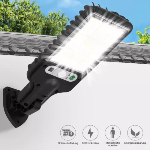 4er 6000W Solarleuchte mit Bewegungsmelder Außen Lampe Fluter LED Strahler Licht - Bild 2 von 14