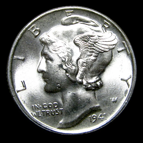 1941 Mercury Dime Silver ---- Gem BU FB Condition Stunning Coin ---- #511Z