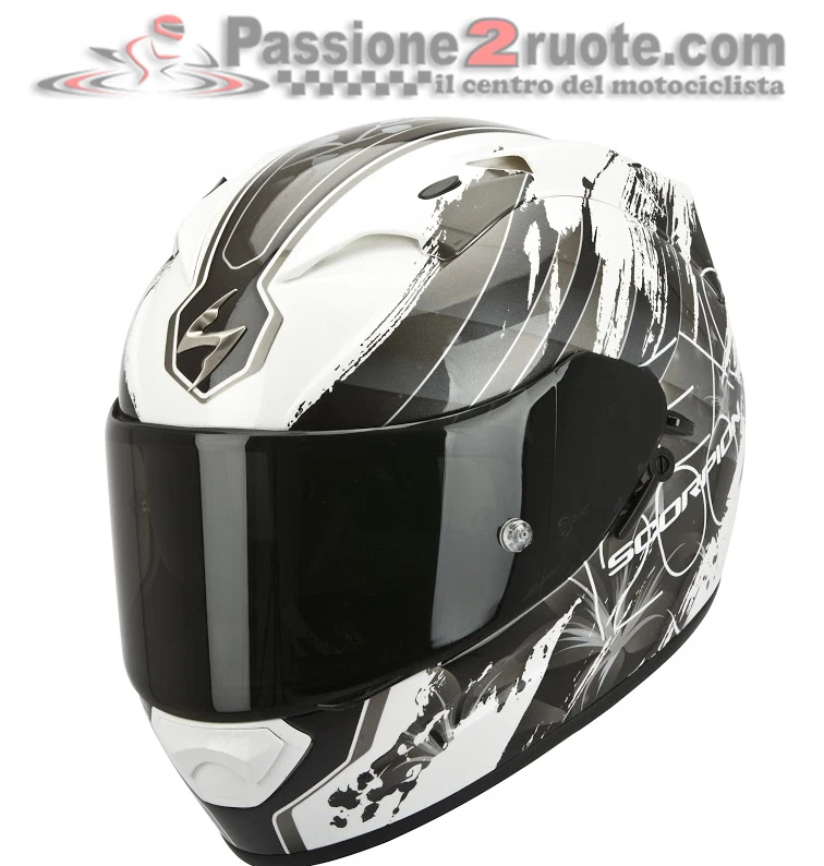 Full Face Scorpion Exo 1200 Air Lilium Black White Moto Air Pump
