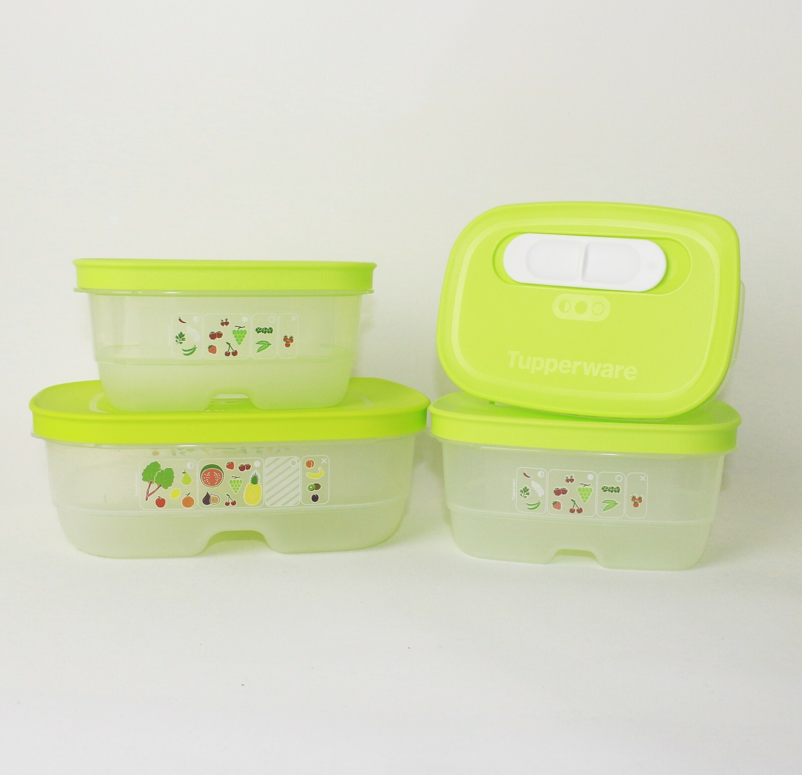 Tupperware KlimaOase Recipiente Hermético Alto - 4.4 Litros - Verde Oscuro (2 Unidades) - Ideal Para Nevera Con Ventilación Y Ranuras Antihumedad