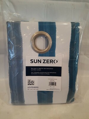 Sun Zero Curtain Window Panel Blue size 40x84'' Curtain living room bedroom