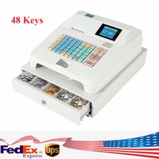 48Key Desktop Electronic Cash Register POS Casher Digital LED Display w/ Drawer