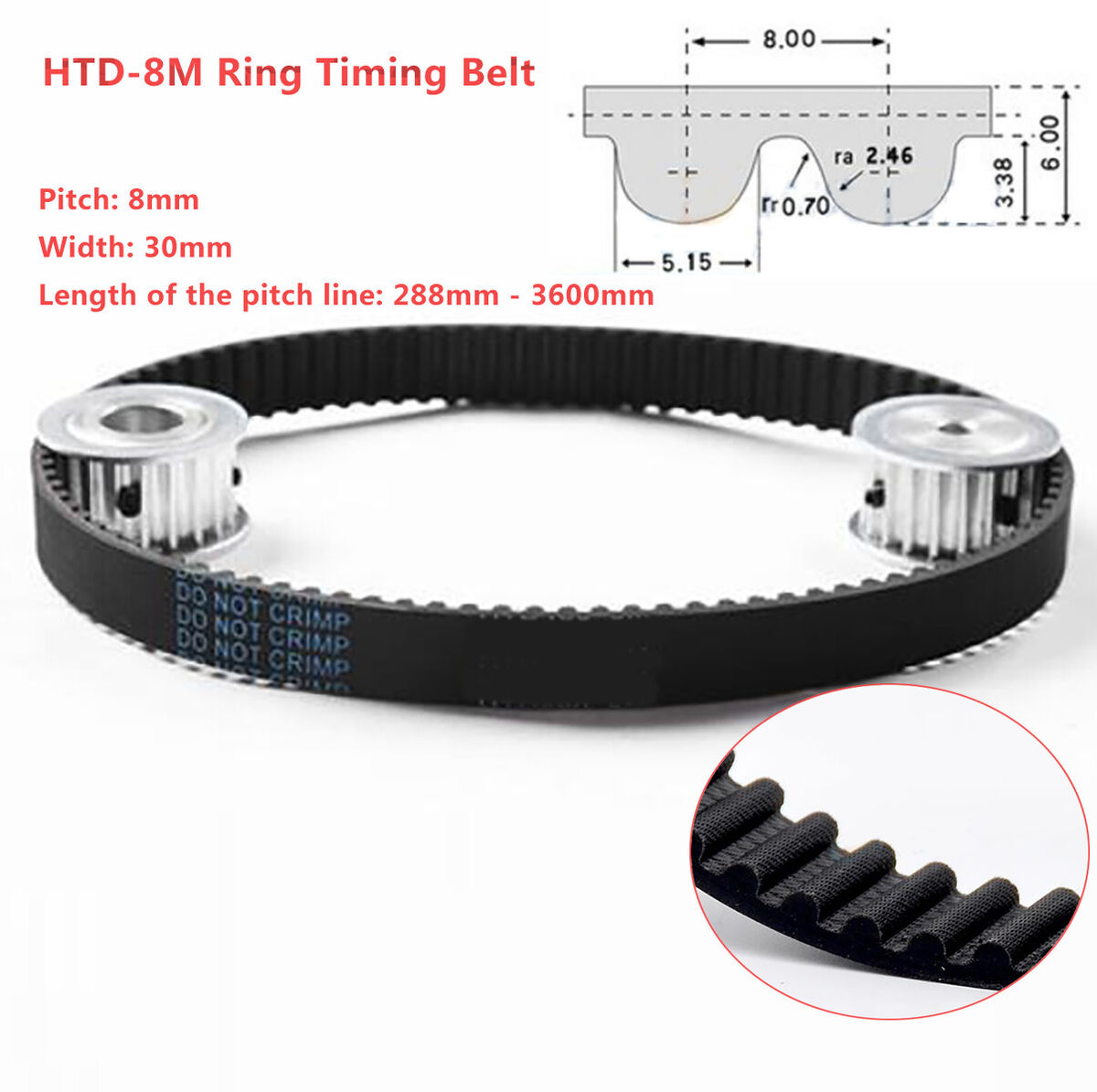 メーカー直売 HTD 8M 周長 2312mm 幅 選択 タイミングベルト - DIY・工具