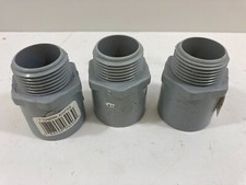 Lot Of 3  5140105 CANTEX Schedule-40/80 Gray PVC Male/Female Terminal Adapter 1