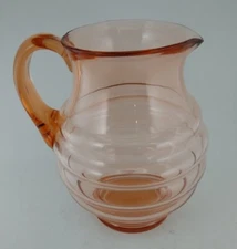 Vintage Duncan Pink Ribbed Pitcher Depression Glass