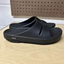 Oofos OOahh Black Recovery Support Slides Unisex Men's 9 / Women's 11