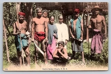 Postcard Native Sakai People Group Portrait Malay Peninsula FMS AA33