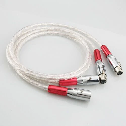Hifi Audio Cable 6N Silver Plated XLR Interconnecting XLR Male to Female Wire - Picture 3 of 6