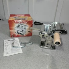 Imperia dal 1932 Noodle Pasta Maker Machine Wood Crank Handle Made in Italy 
