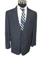 Jos A Bank Signature Gold Blazer Jacket Mens 42R Blue Wool Sports Coat 2 B Wool