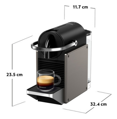 Nespresso Pixie C62 EU3 Titan 19 bar  Kapselmaschine - Made in Switzerland - Neu