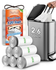 120 Counts 2.6 Gallon Small Drawstring Trash 1 Count Pack of 120 , White