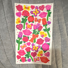 Sandylion Love Roses Hearts Butterflies Lips Sticker Sheet, Multicolor