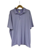 Callaway Polo Shirt Mens Size 2XL Purple Striped Opti Dri Fit Golf Short Sleeve