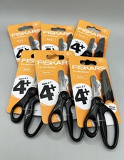 Lot of 6  FISKARS Kids 5  Left-Handed Scissors  Eraser Sheath Blunt-tip Black