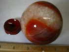 1.21b 2.8in CARNELIAN AGATE AND QUARTZ SPHERE ORANGE/REDS/WHITE MADAGASCAR #211 — photo 1