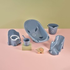 5 Piece Baby Bath Tub Set with Potty Chair & Accessories- Blue