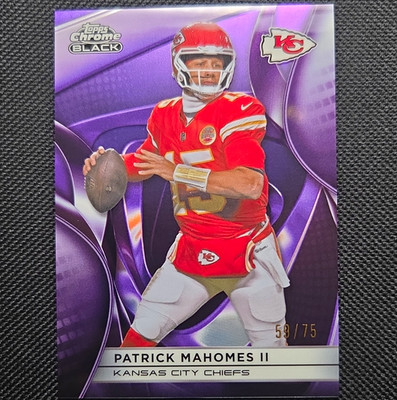 Topps 2025 Chrome Black Patrick Mahomes II Chiefs #51 Serial Numbered /75
