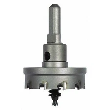 Metal Hole Cutter Carbide Tipped 2-9/16in Built-In Arbor 3/8 Shank Morse