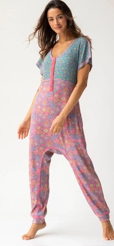 Natural Life Floral Thermal Harem Jumpsuit Size XL
