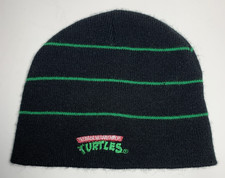 Teenage Mutant Ninja Turtles Beanie Cap Hat 2010 Viacom Black Green Stripes