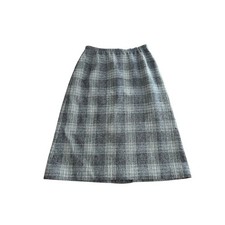 Vintage Pendleton Gray Plaid Virgin Wool Midi Skirt Womens Small 4 6 USA Made