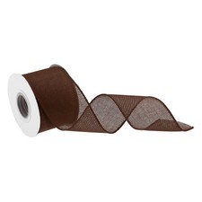 Burlap Ribbon Wired Edge Ribbons Brown 2-1/2 Inch x 10 Yard With Roller