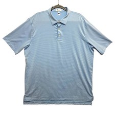 Peter Millar Polo Shirt Mens XL Blue Short Sleeve Striped Summer Comfort