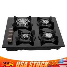 Gas Cooktop Stove Top 4 Burners NG/LPG Built-in Kitchen Gas Stove Tempered Glass